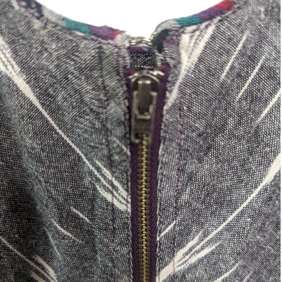 FREE PEOPLE NEW ROMANTICS Weather Vane IKat Embroidered Boho Cotton Dress Sz 2 - Picture 11 of 15